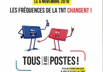 L’ANFR communique – Changement de fréquences de la TNT à partir du 6 novembre 2018