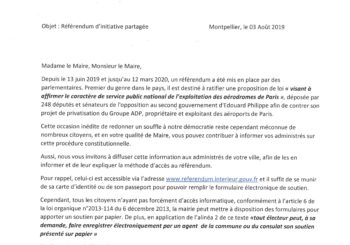 Courrier de l’Assemblée Nationale – référendum d’initiative partagée