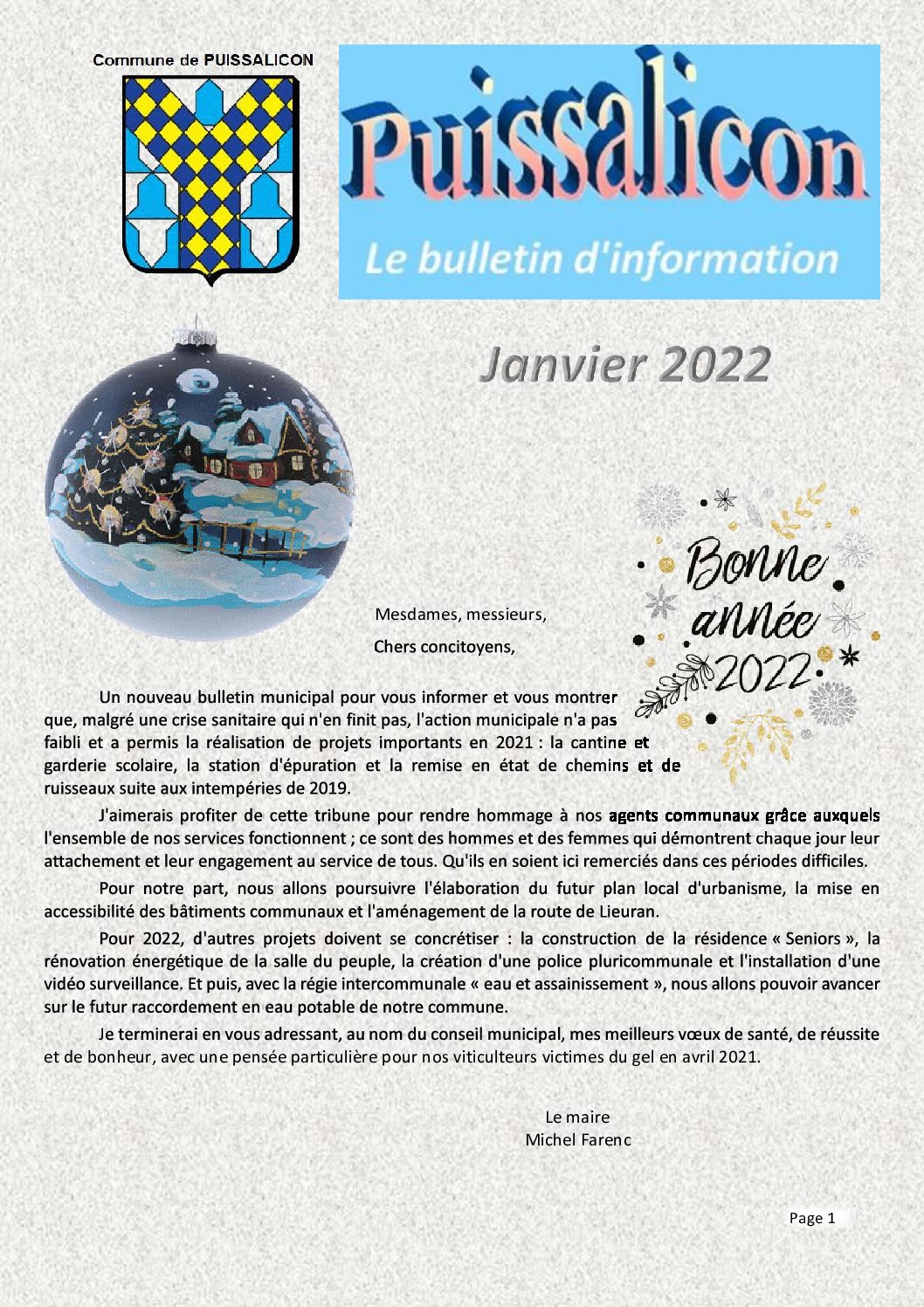 Bulletin municipal – Janvier 2022