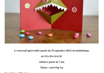 Médiathèque de Puissalicon – atelier créatif carte pop up