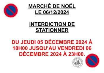 Interdiction de circuler et de stationner « rue de la Promenade » à l’occasion du Marché de Noël