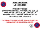 Interdiction de circuler et de stationner « rue de la Promenade » et changement arrêts de bus à l’occasion du vide greniers le dimanche 18 mai 2025