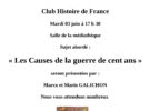Club Histoire de France mardi 03 juin 2025 à 17H30 à la Médiathèque