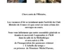 Assemblée générale du club histoire le mercredi 03 septembre 2025 à 17H30 dans la salle de la médiathèque.