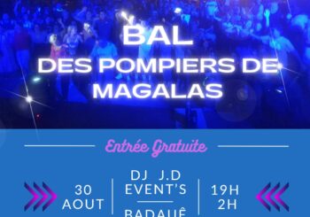 Bal des pompiers de Magalas le samedi 30 août 2025 de 19H00 à 02H00
