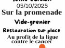 Octobre rose – vide grenier au profit de la ligue contre le cancer le dimanche 5 octobre 2025 sur la Promenade – inscriptions au 07.82.39.18.01.