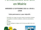 Prochaine permanence SICTOM Pézenas-Agde le mercredi 10 septembre 2025 de 10H30 à 12H00.