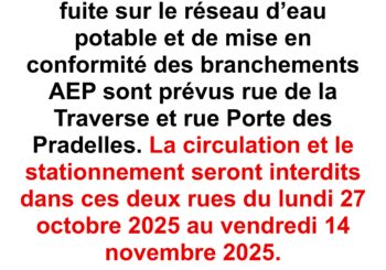 Information travaux de la régie eau et assainissement de la Communauté de Communes Les Avant-Monts