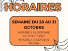 HORAIRES D’OUVERTURE MEDIATHEQUE-SEMAINE DU 28 AU 31 OCTOBRE 2025