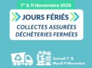 SICTOM Pézenas-Agde – information jours fériés le 1er et le 11 novembre 2025