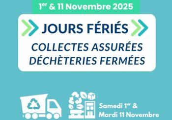 SICTOM Pézenas-Agde – information jours fériés le 1er et le 11 novembre 2025