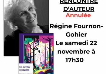 ANNULATION DE LA RENCONTRE D’AUTEUR