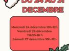 HORAIRES DE LA MEDIATHEQUE DU 24 AU 31 DECEMBRE 2025
