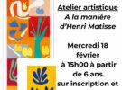 Atelier artistique à la médiathèque, le mercredi 18 février à 15h
