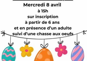 Atelier créatif de Pâques à la médiathèque, le mercredi 8 avril à 15h