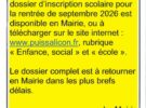 Rentrée scolaire de septembre 2026