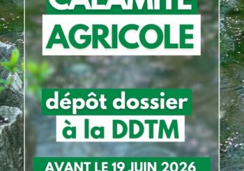 Procédure de calamité agricole suite à l&rsquo;excès de pluies du 19 au 23 décembre 2025