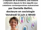 Conférence « L&rsquo;odyssée de la broderie » par Danielle Bellini, le 12 juin à 18 h