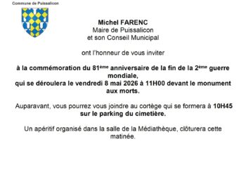 8 mai 2026 Commémoration de la fin de la seconde Guerre mondiale. Parking du cimetière formation du cortège 10h45.