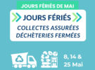 SICTOM Pézenas-Agde – information jours fériés pour les 8, 14 et 25 mai 2026