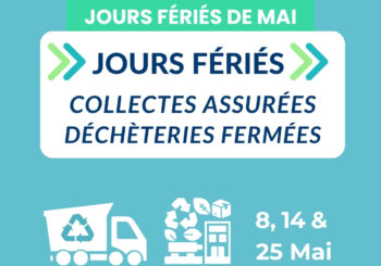 SICTOM Pézenas-Agde – information jours fériés pour les 8, 14 et 25 mai 2026