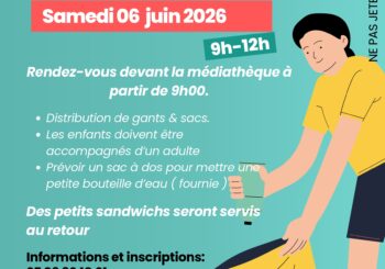 Collecte de déchets, le samedi 6 juin à partir de 9h