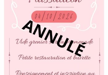 VIDE GRENIER ANNULÉ DIMANCHE 4 OCTOBRE 2026