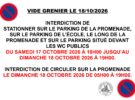 Interdiction de circuler et de stationner rue de la Promenade à l’occasion du vide grenier le dimanche 18 octobre 2026