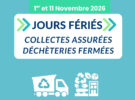 SICTOM Pézenas-Agde – information jours fériés pour les 1er et 11 novembre 2026